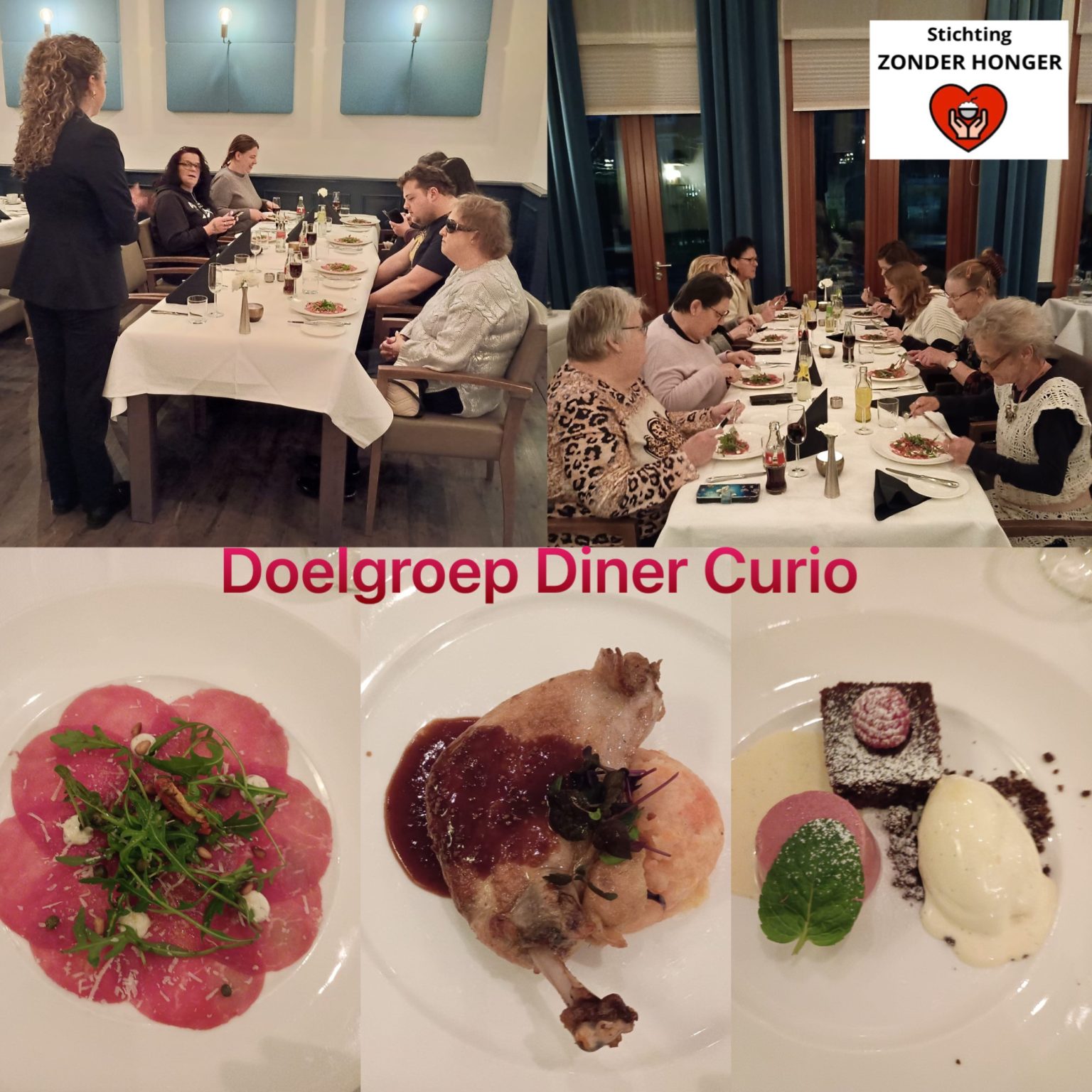 Mensen in restaurant krijgen eten geserveerd