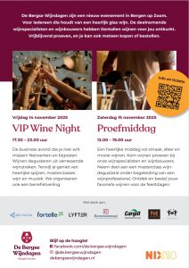 Flyer achterkant van Bergse Wijndagen met meer informatie over het evenement