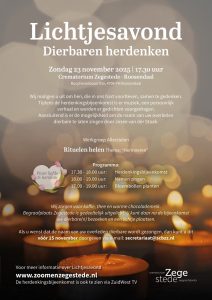 Flyer van Lichtjesavond op Begraafplaats Zegestede.