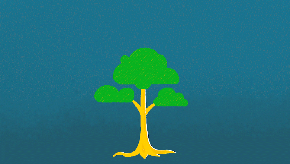 animatie van boom die groeit