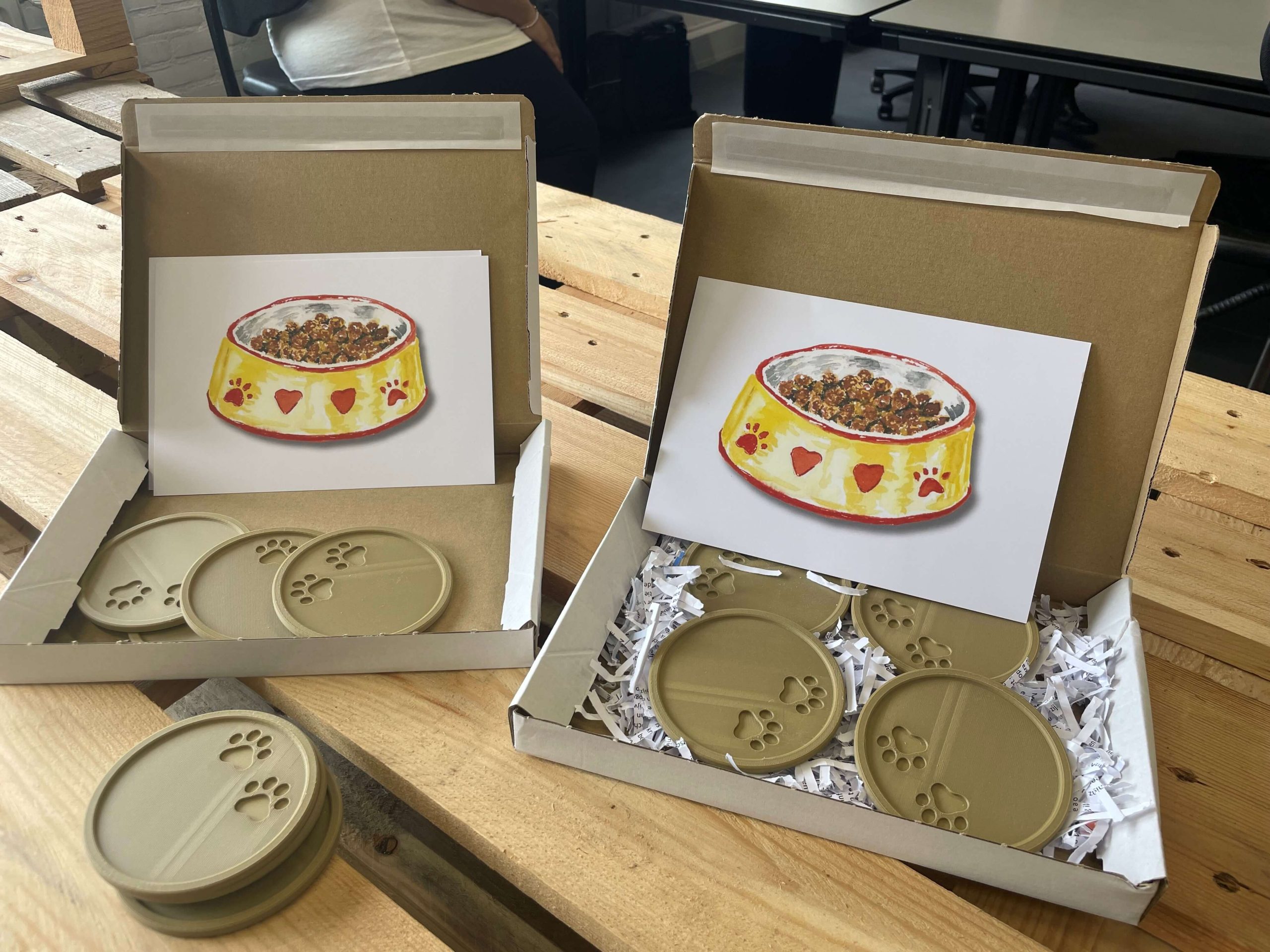 Onderzetters in doosjes