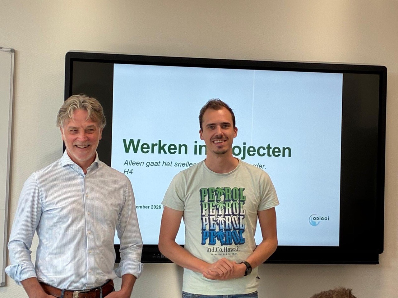 Trainer Peter en docent Martijn